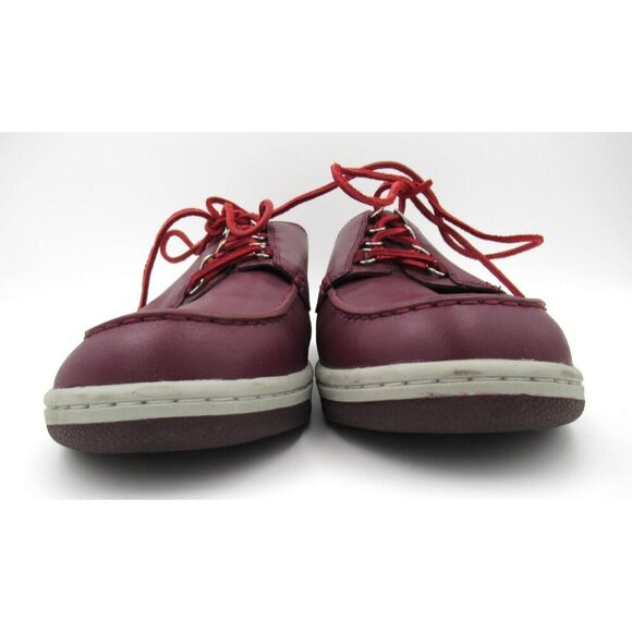 Nike Mad Jibe Burgundy 313264-211 Men Size 14 Boat Deck Shoe Leather Lace Up Red - Picture 2 of 8